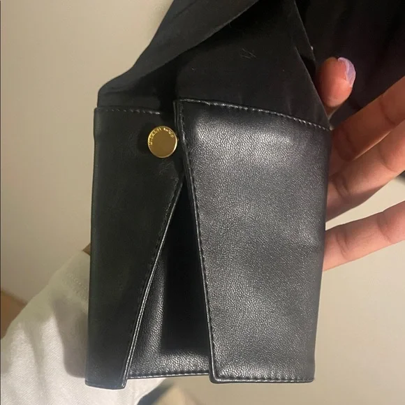 Michael Kors Black Blouse with Leather Trim - Picture 6 of 10